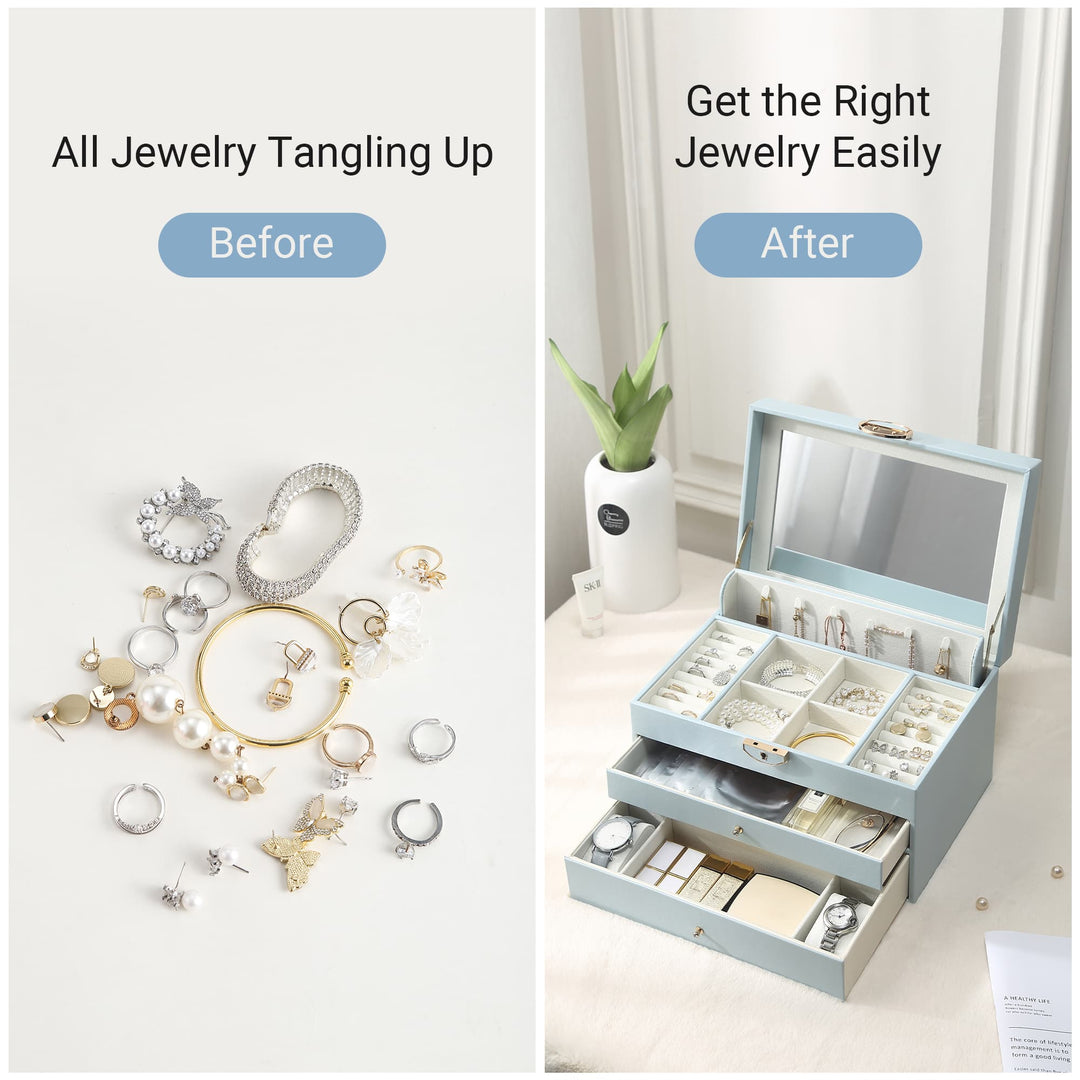 Large Jewellery Organizer with three Drawers