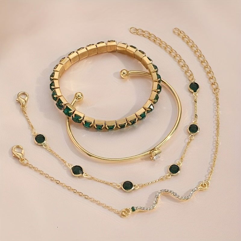 Green Boho Bracelet Set