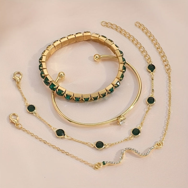 Green Boho Bracelet Set