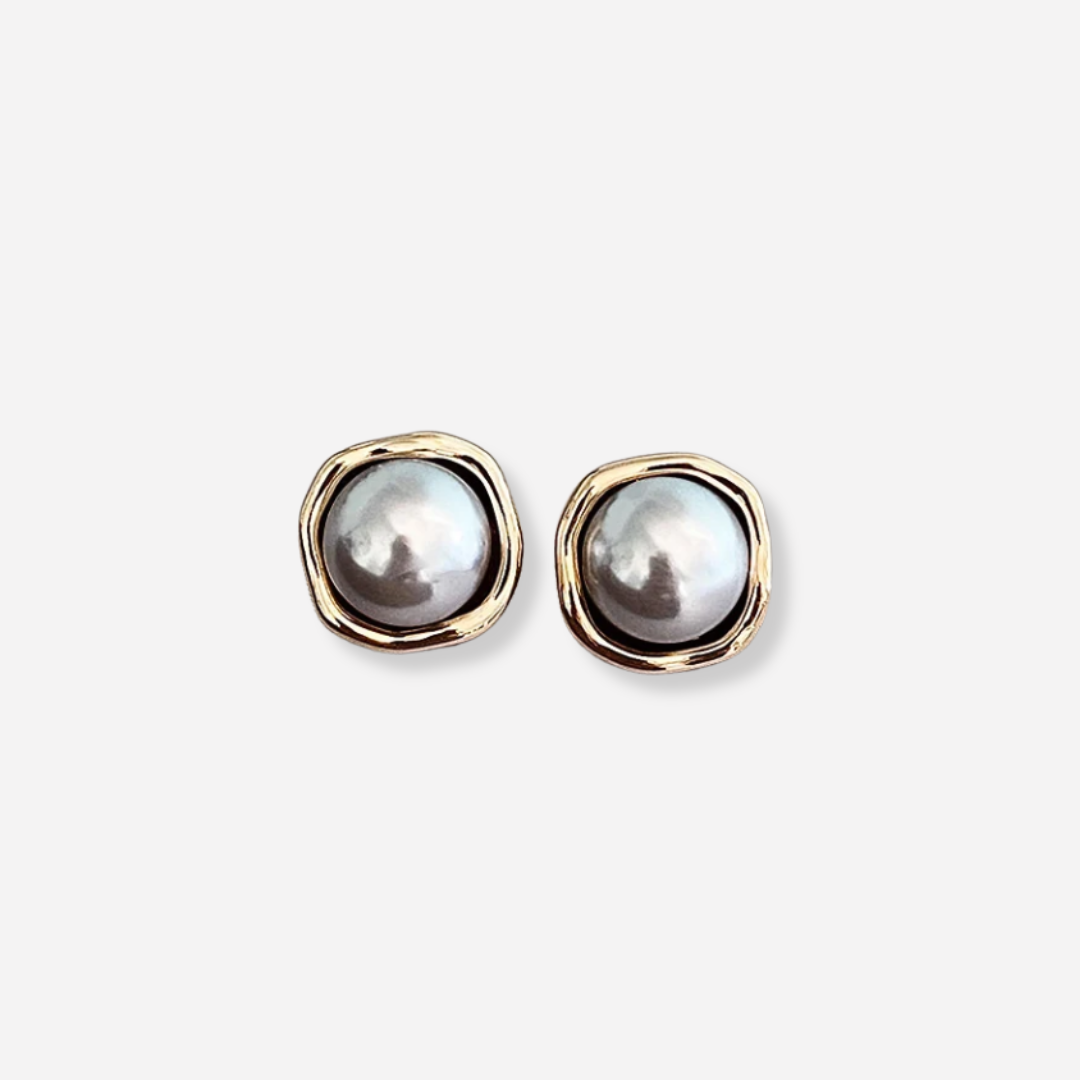 Elegant Gold Infinite Pearl Earrings