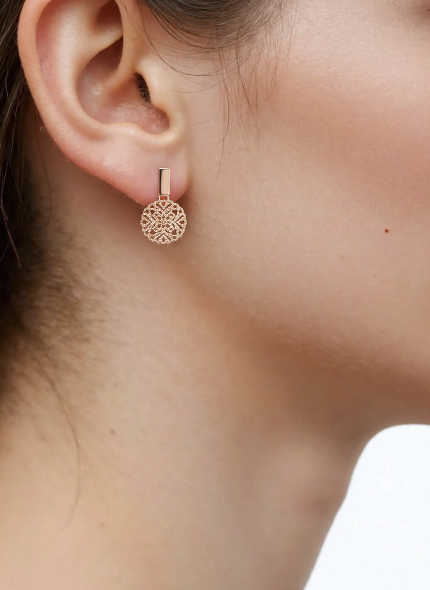 Elegant Mandala Golden Earrings