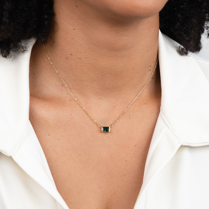 Green Emerald Crystal Necklace