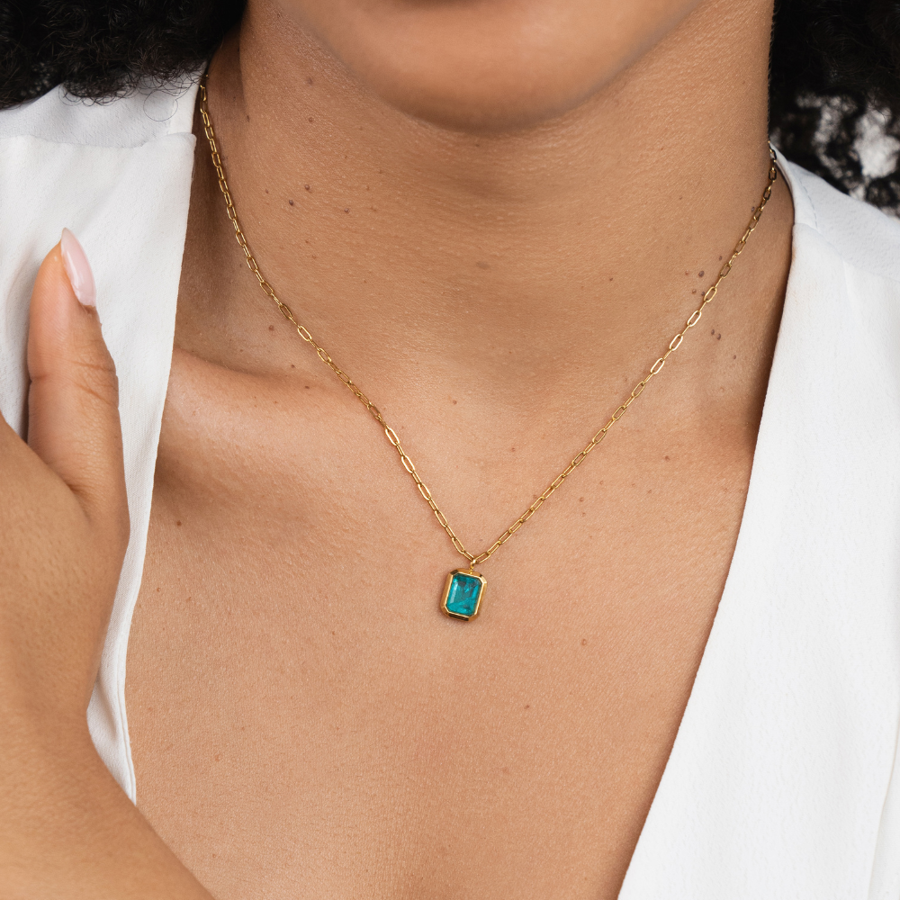 Ocean stone Crystal Necklace