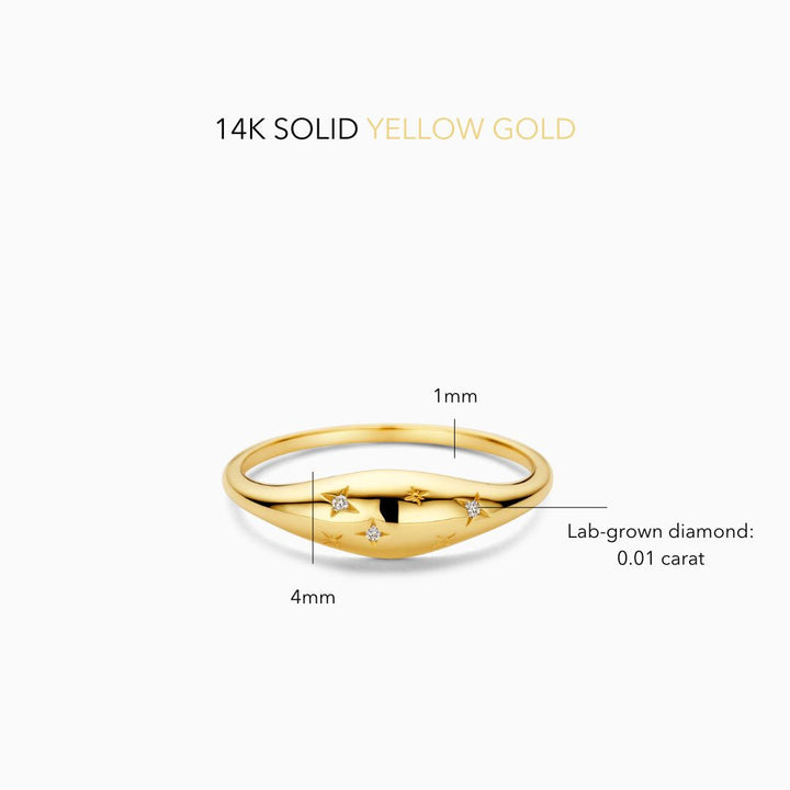 Diamond Dome Gold Ring