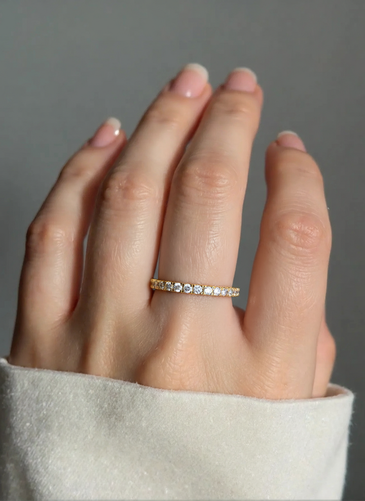 Moissanite Diamond Band Gold plated 18K