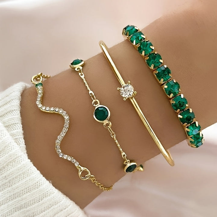 Green Boho Bracelet Set