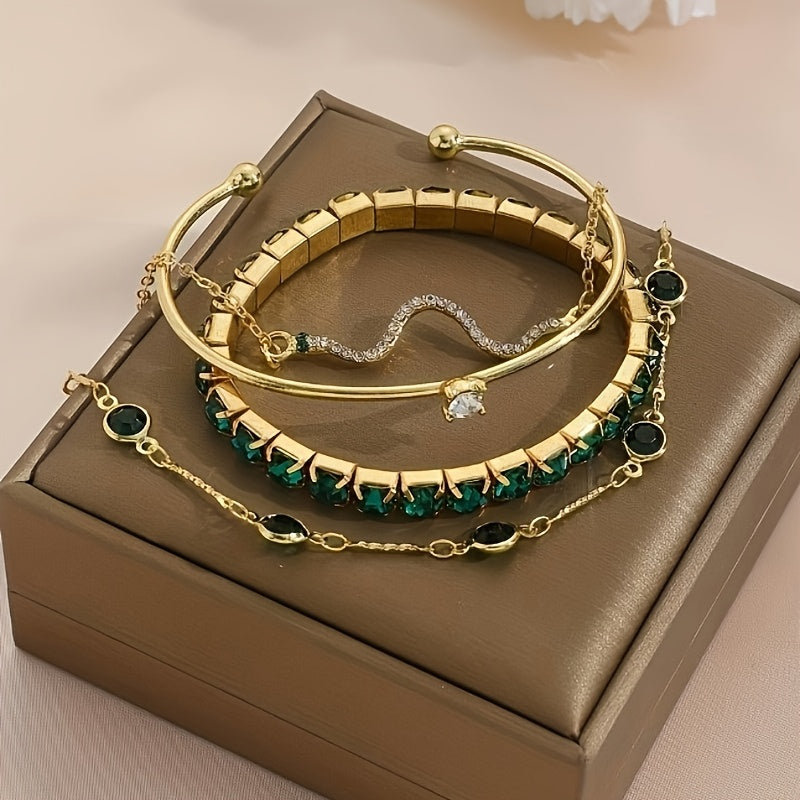 Green Boho Bracelet Set