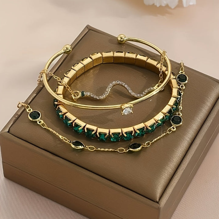 Green Boho Bracelet Set