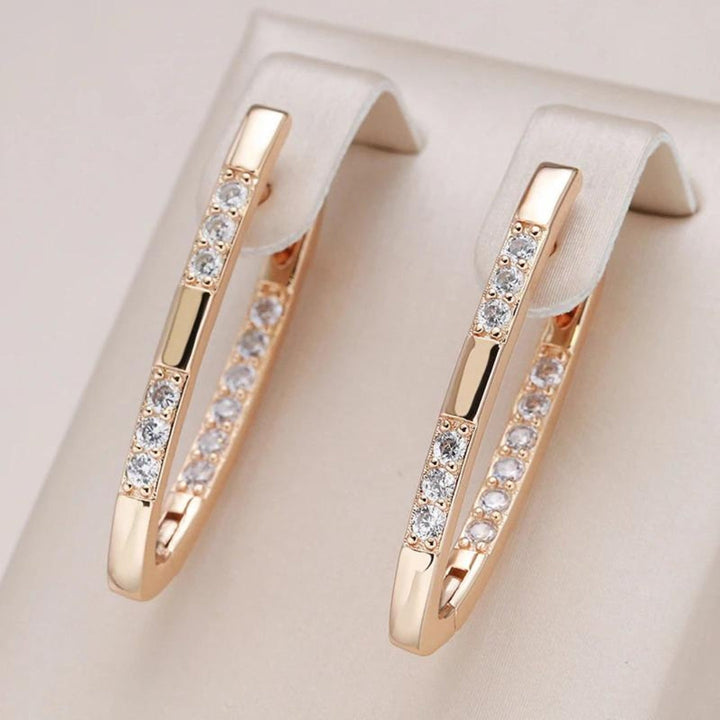 Elegant Hoop Zirconia Earrings