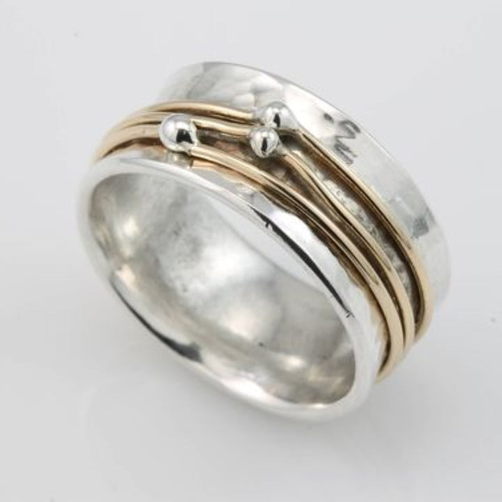 Old School Gold Layered Silver Ring