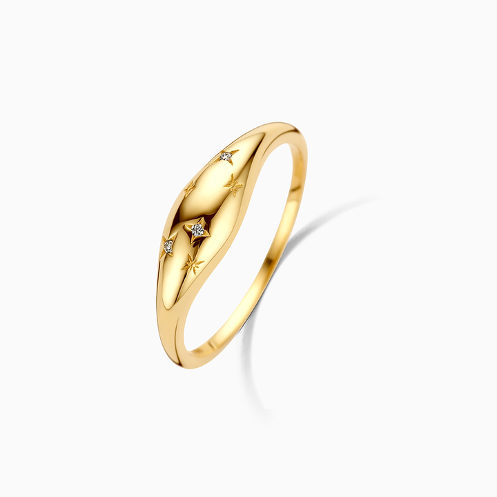 Diamond Dome Gold Ring