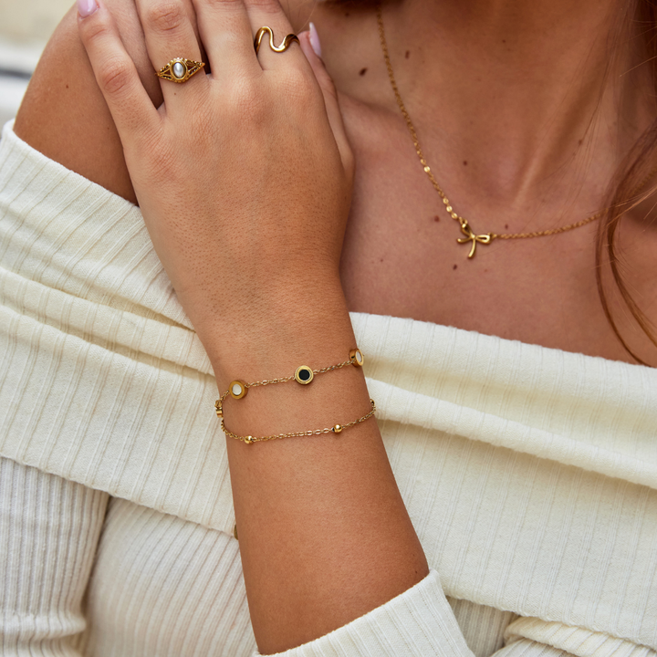 Black and White Stone Bracelet