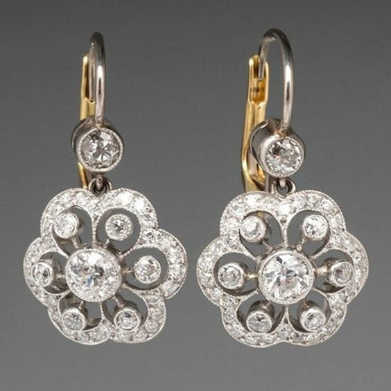 Vintage Crystal Blossom detailed Earrings