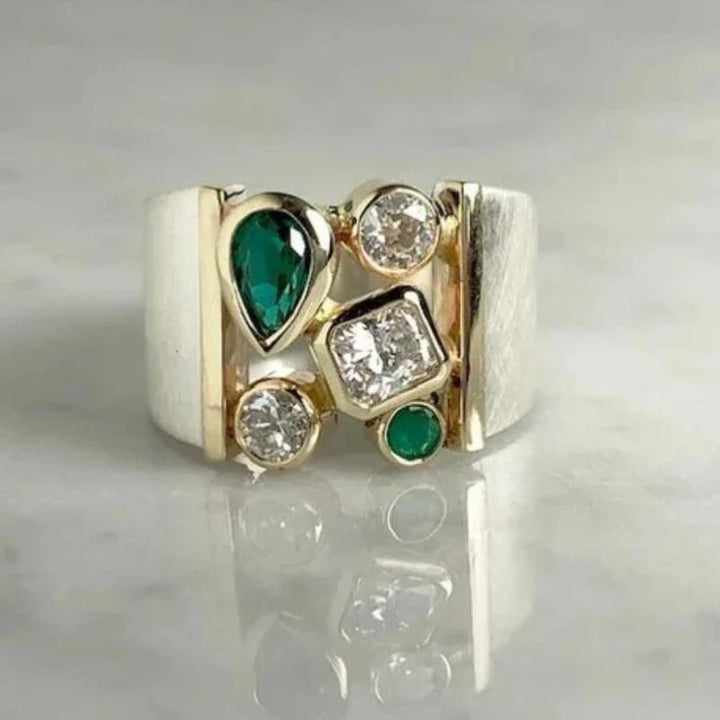 Victoria Green White Zircon Ring