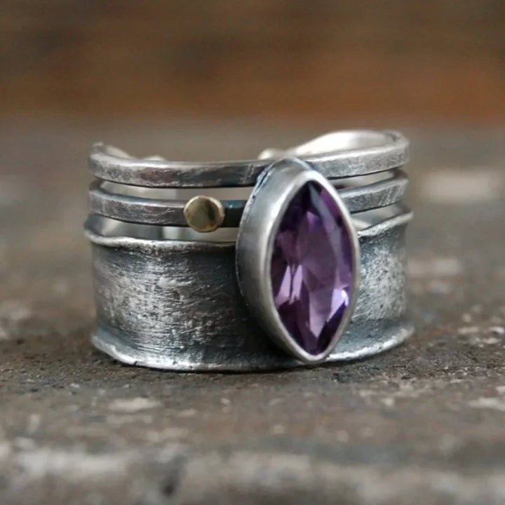 Natural Purple Stone Ring