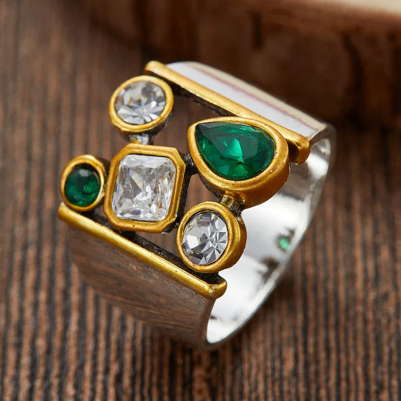 Victoria Green White Zircon Ring