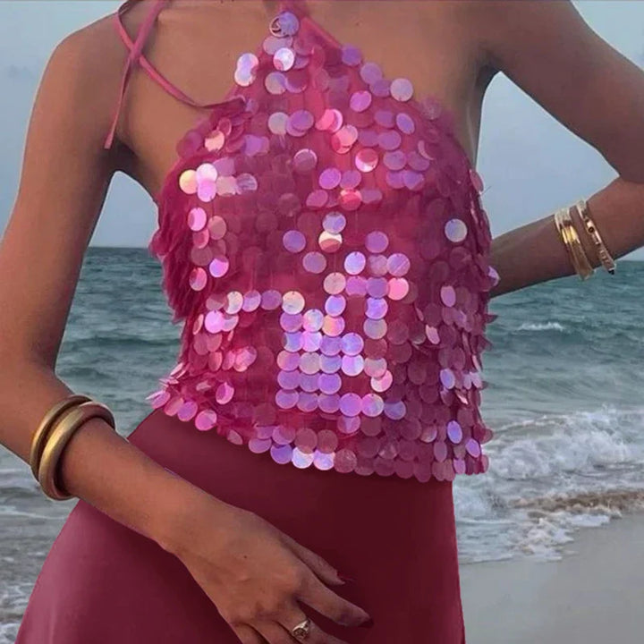 Nyomi | Halter Sequin Top