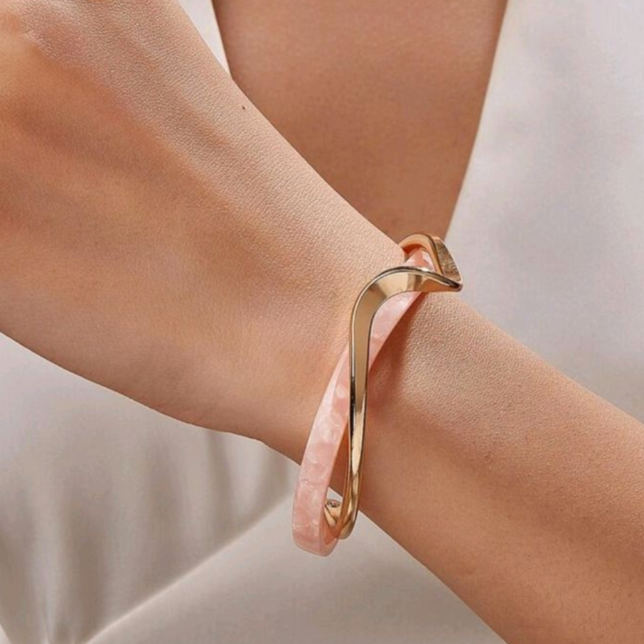 Elegant Pink with Gold Bracelet