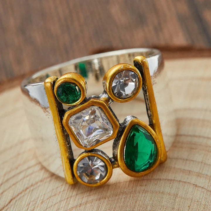 Victoria Green White Zircon Ring