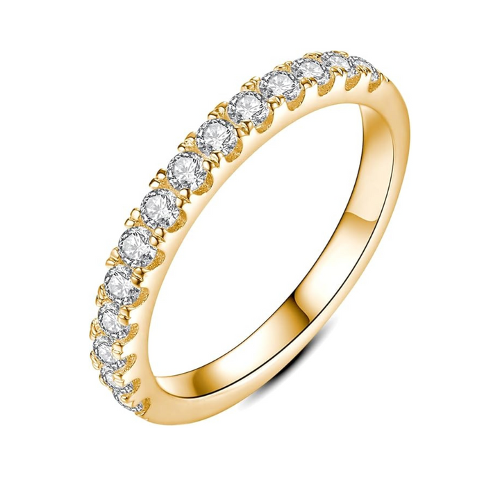 Moissanite Diamond Band Gold plated 18K