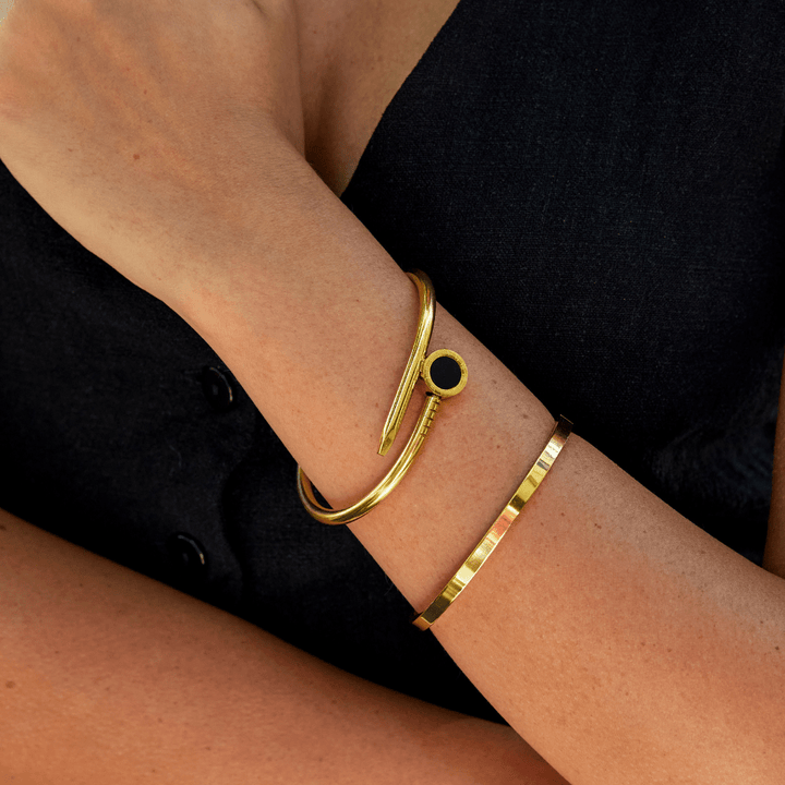 Gold Nail Bangle