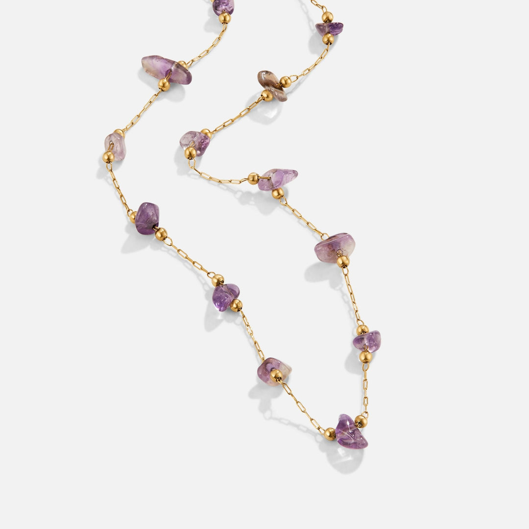 Purple Crystal Bead Necklace
