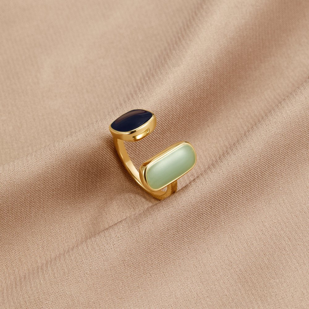 Double Stone Pure Wrap Ring