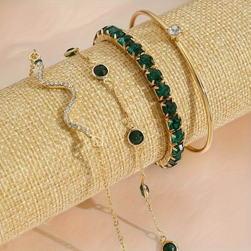 Green Boho Bracelet Set