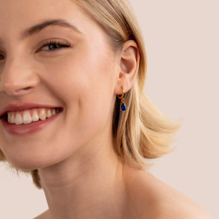 Blue Marina Crystal Drop Earrings