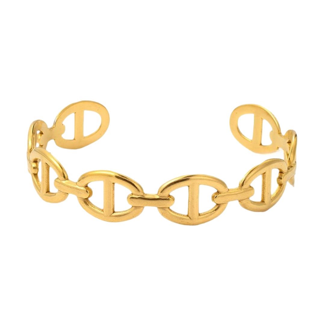 Golden Bracelet with Oval Links