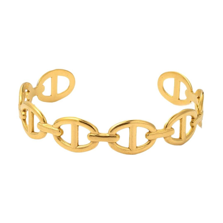 Golden Bracelet with Oval Links