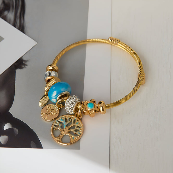 Tree of Life Bracelet with Blue Detail