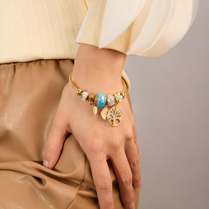 Tree of Life Bracelet with Blue Detail