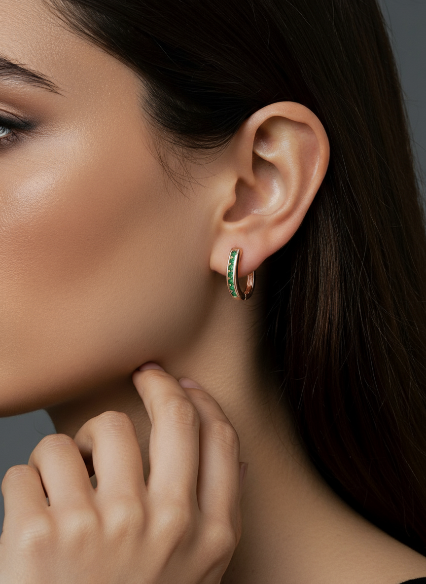 Elegant Green Crystal Earrings