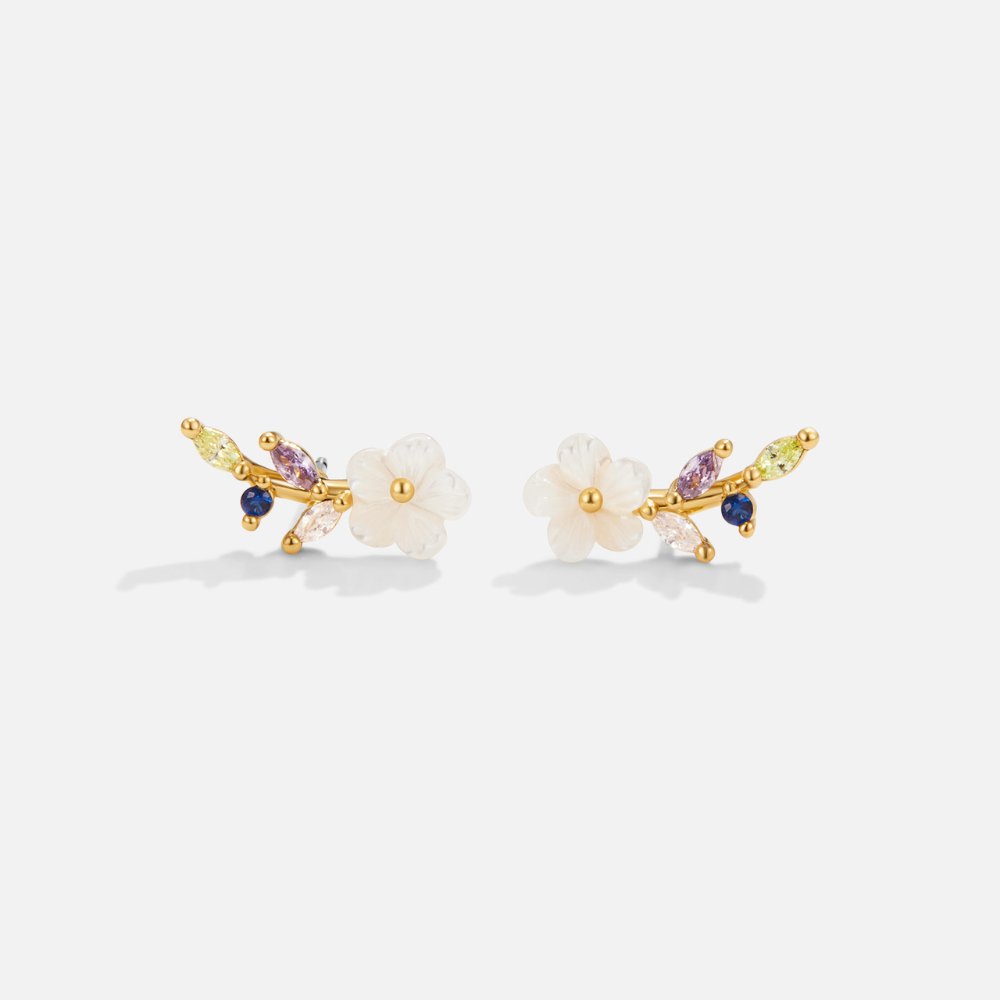 Crystal Flower Blossom Earrings