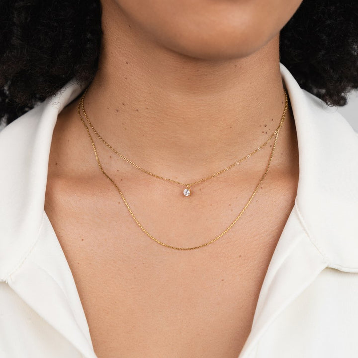Dina Crystal & Gold Layered Necklace