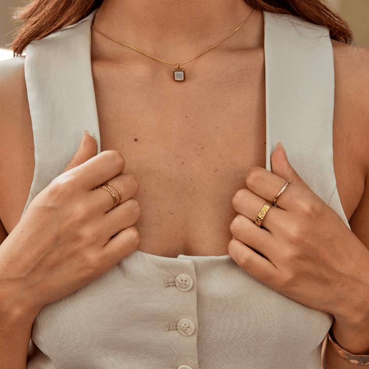 Dorcas Hammered Gold Ring