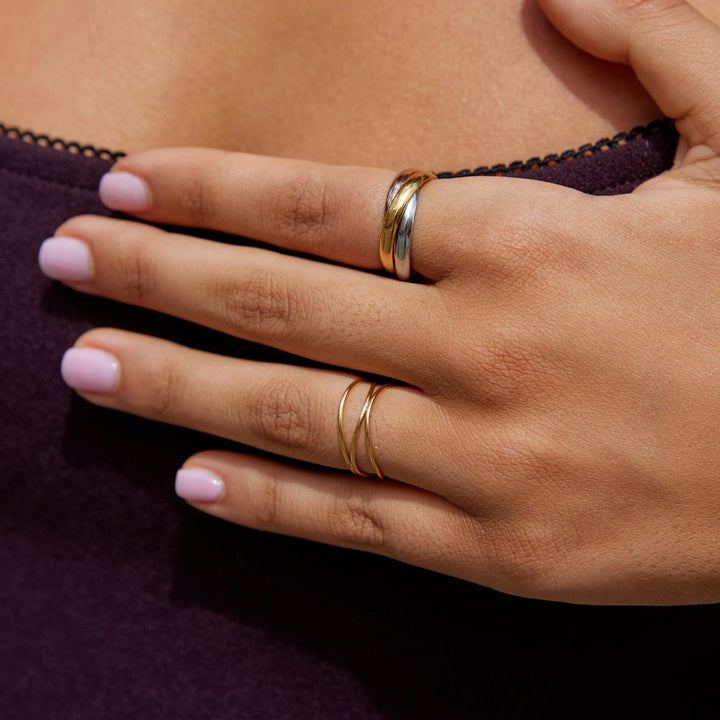 Elena Three-Toned Loop Ring