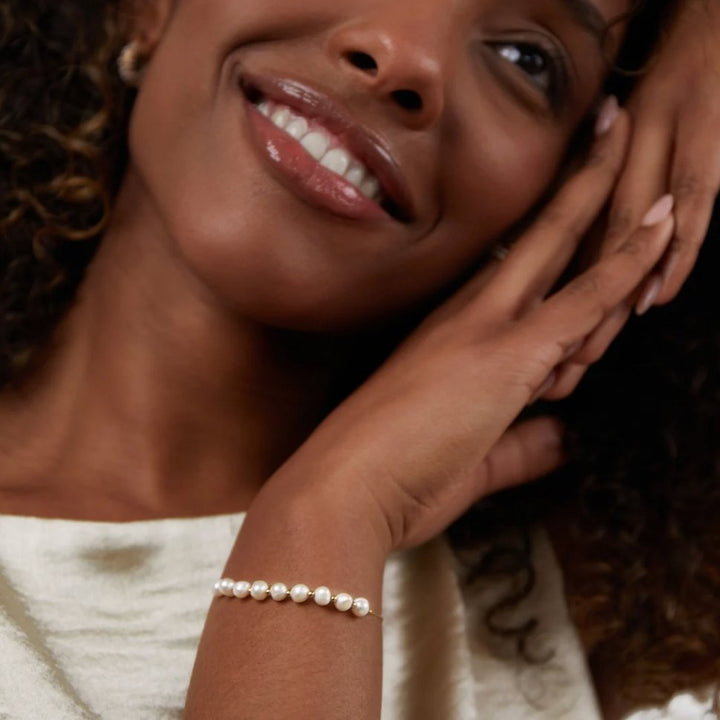 Freshwater Pearl with Gold touch Bracelet