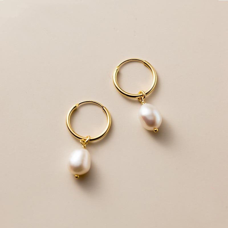 Pearl Hoop Earrings