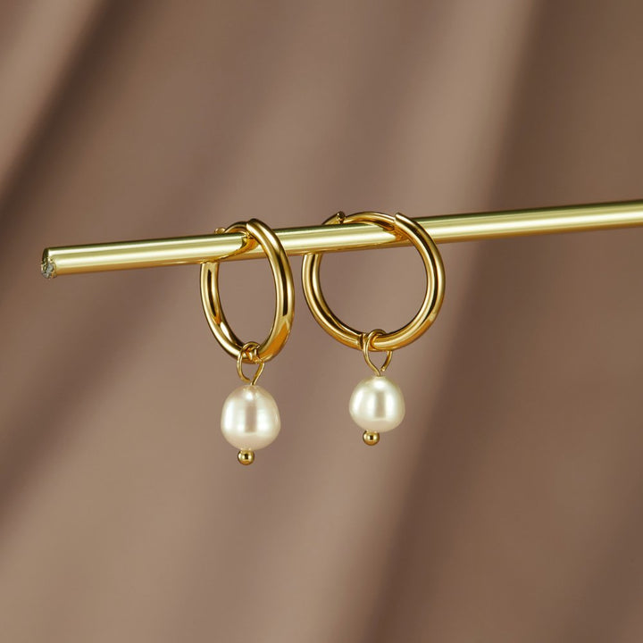 Pearl Hoop Earrings