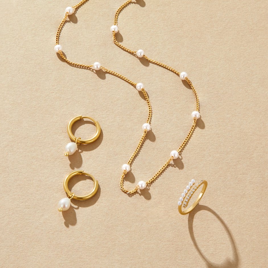 Pearl Hoop Earrings