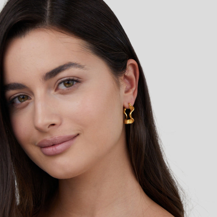 Beach Wave Gold Hoop Earrings