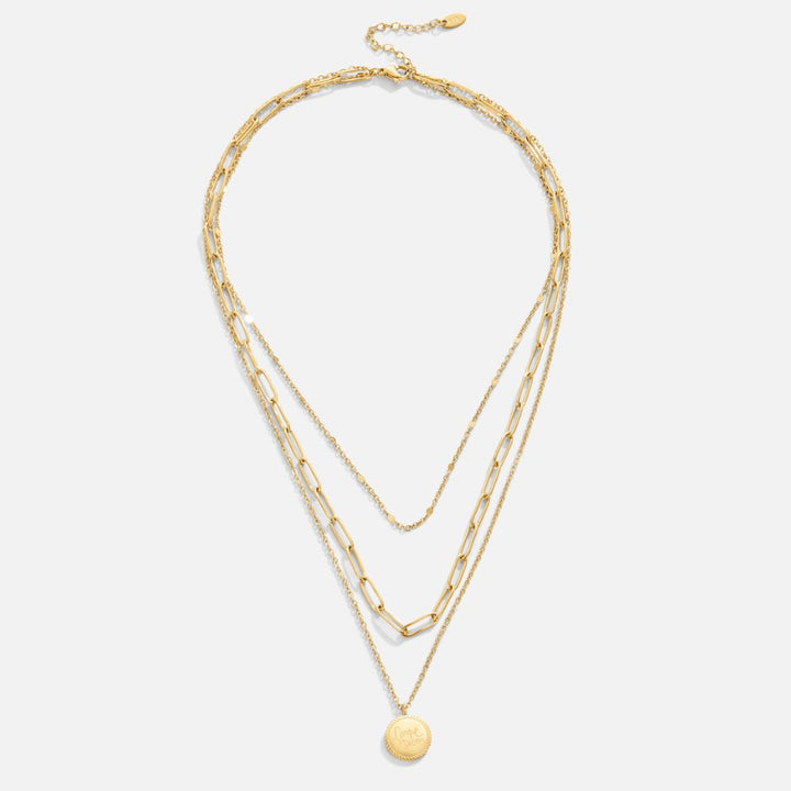 Golden Coin Layered Chain Necklace