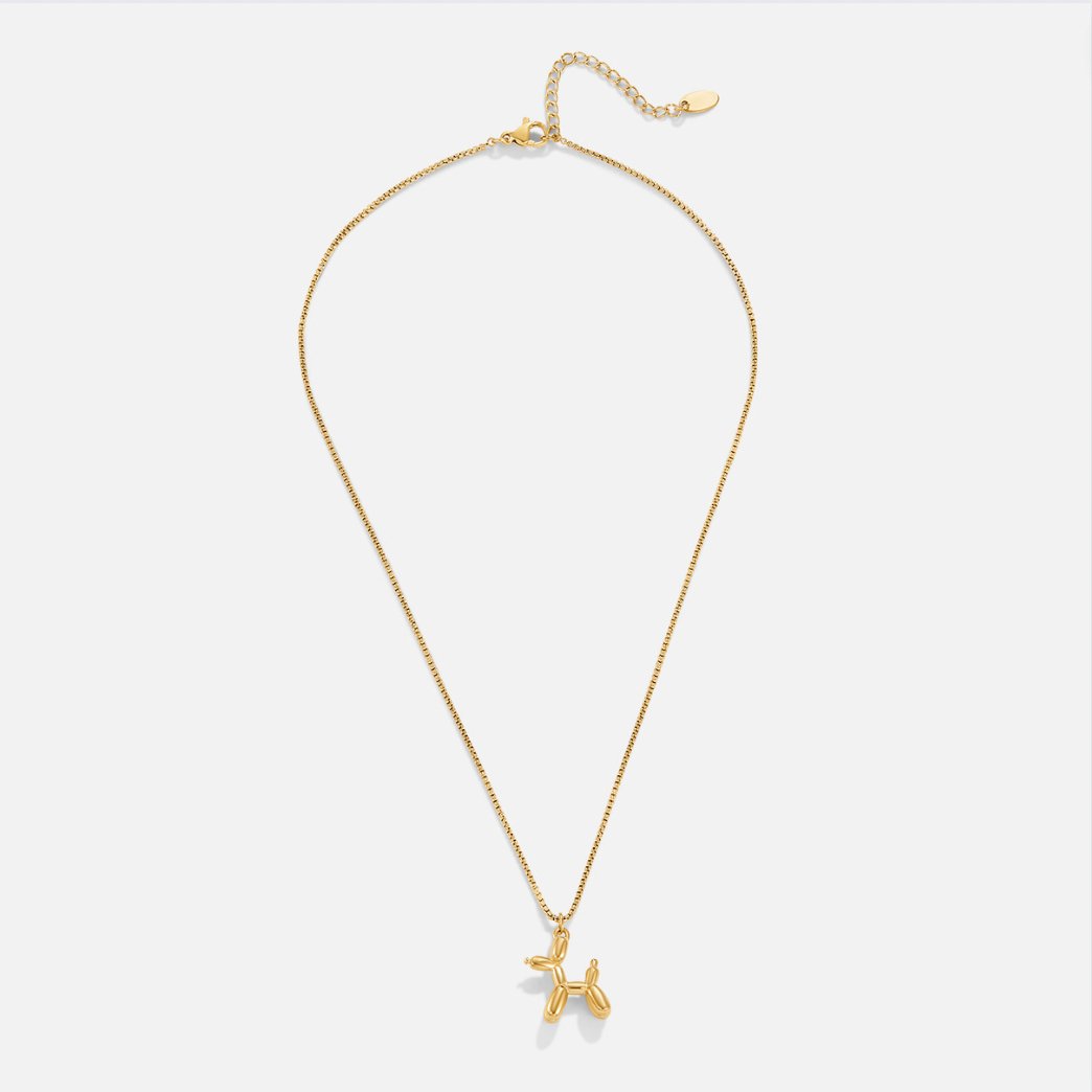 Gold Balloon Dog Necklace