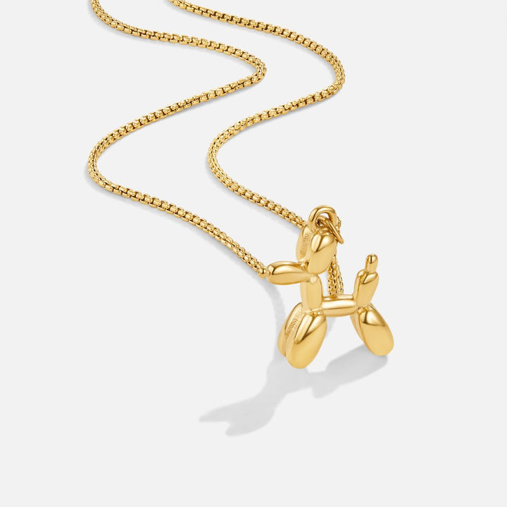 Gold Balloon Dog Necklace