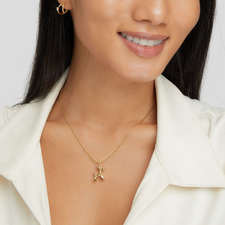 Gold Balloon Dog Necklace