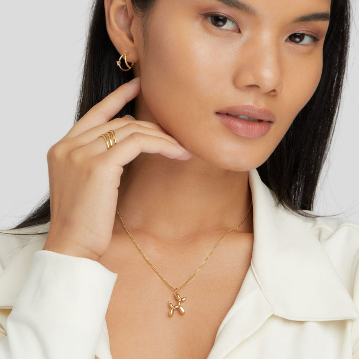 Gold Balloon Dog Necklace