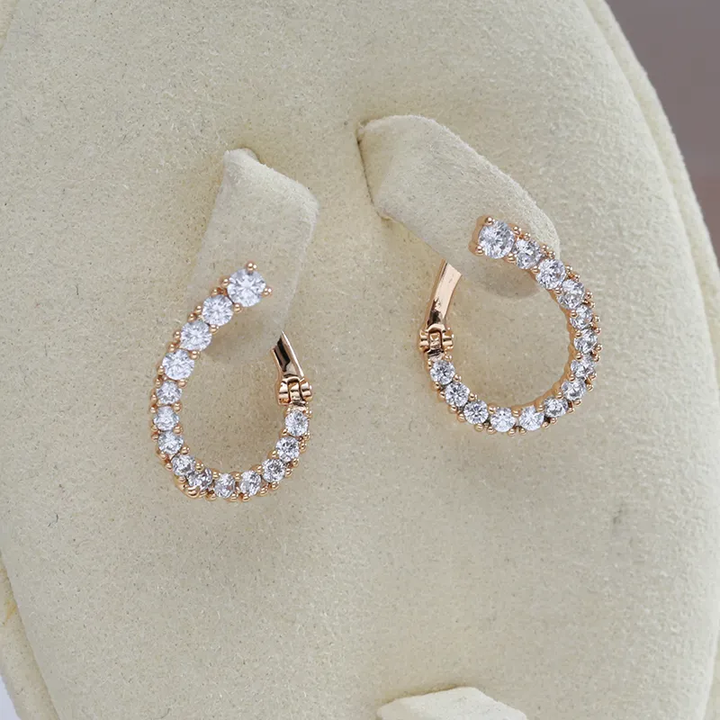 Elegant Rounded Zirconia Earrings