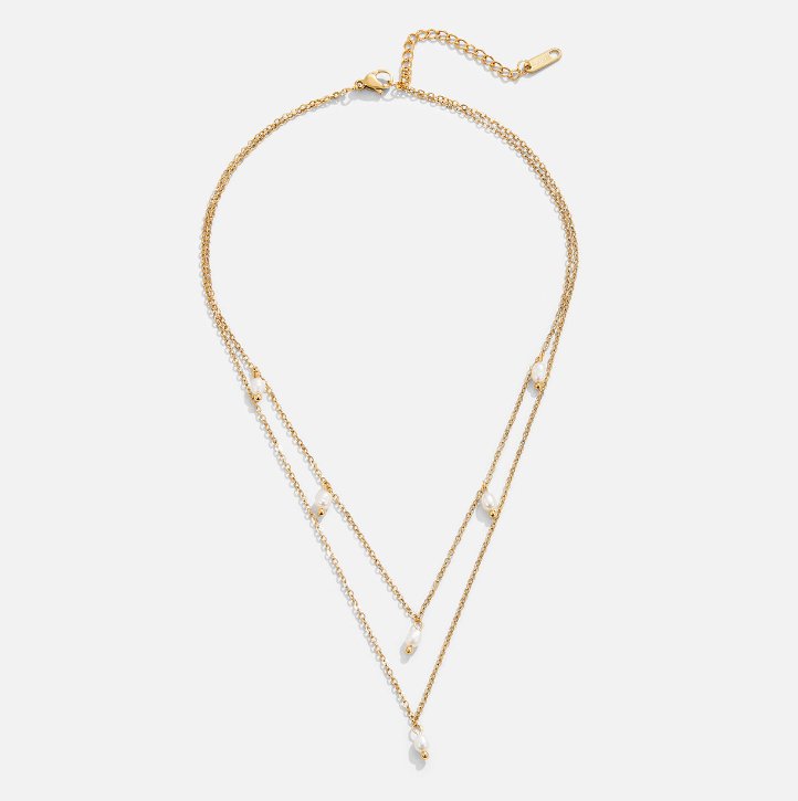 Pearl Details Drop Layered Necklace